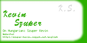 kevin szuper business card